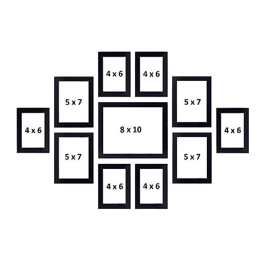 Amazon Brand - Solimo Collage Photo Frames (Set of 11, Wall Hanging, Black, SOL-HD-PF2, Synthetic Wood) Amazon Brand - Solimo Collage Photo Frames (Set of 11, Wall Hanging, Black, SOL-HD-PF2, Synthetic Wood)